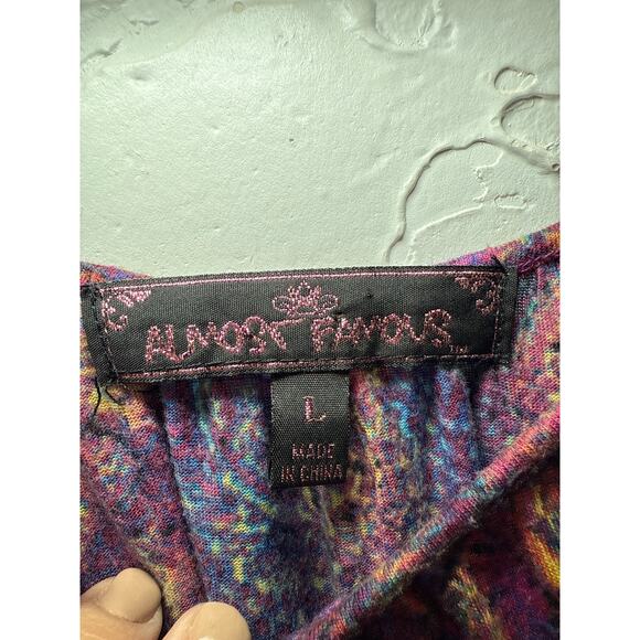 Womens hand knit patchwork tunic top large lagenlook artsy boho art to‎ wear - Picture 5 of 9